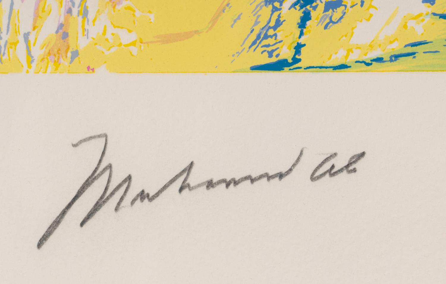 A 2001 Muhammad Ali Signed Autograph LeRoy Neiman "Athlete Of The Century" Serigraph