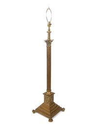 A Neoclassical Bronze Columnar Floor Lamp — 20TH CENTURY