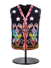 Otoe Beaded Vest, with American Flags