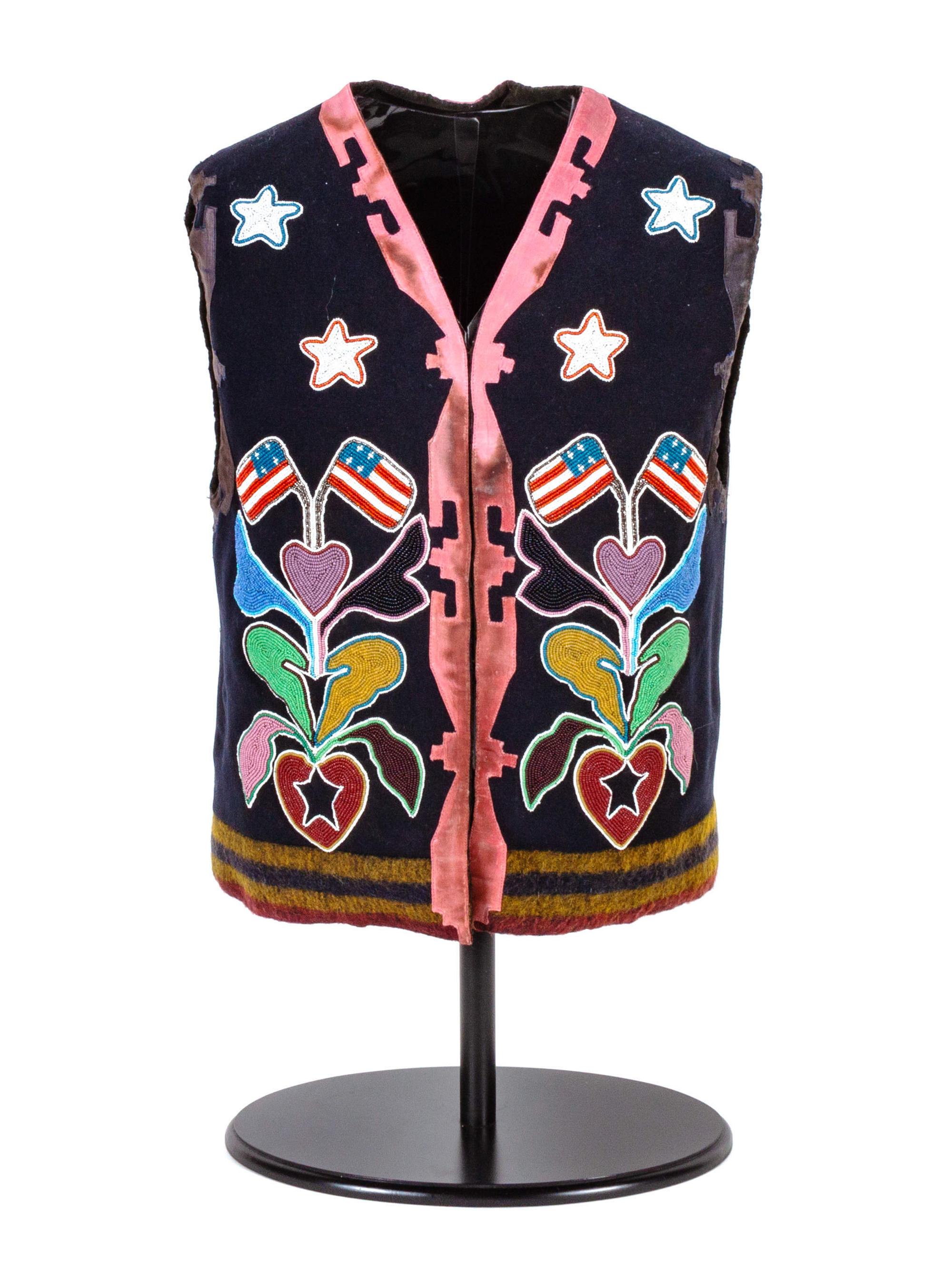 Otoe Beaded Vest, with American Flags