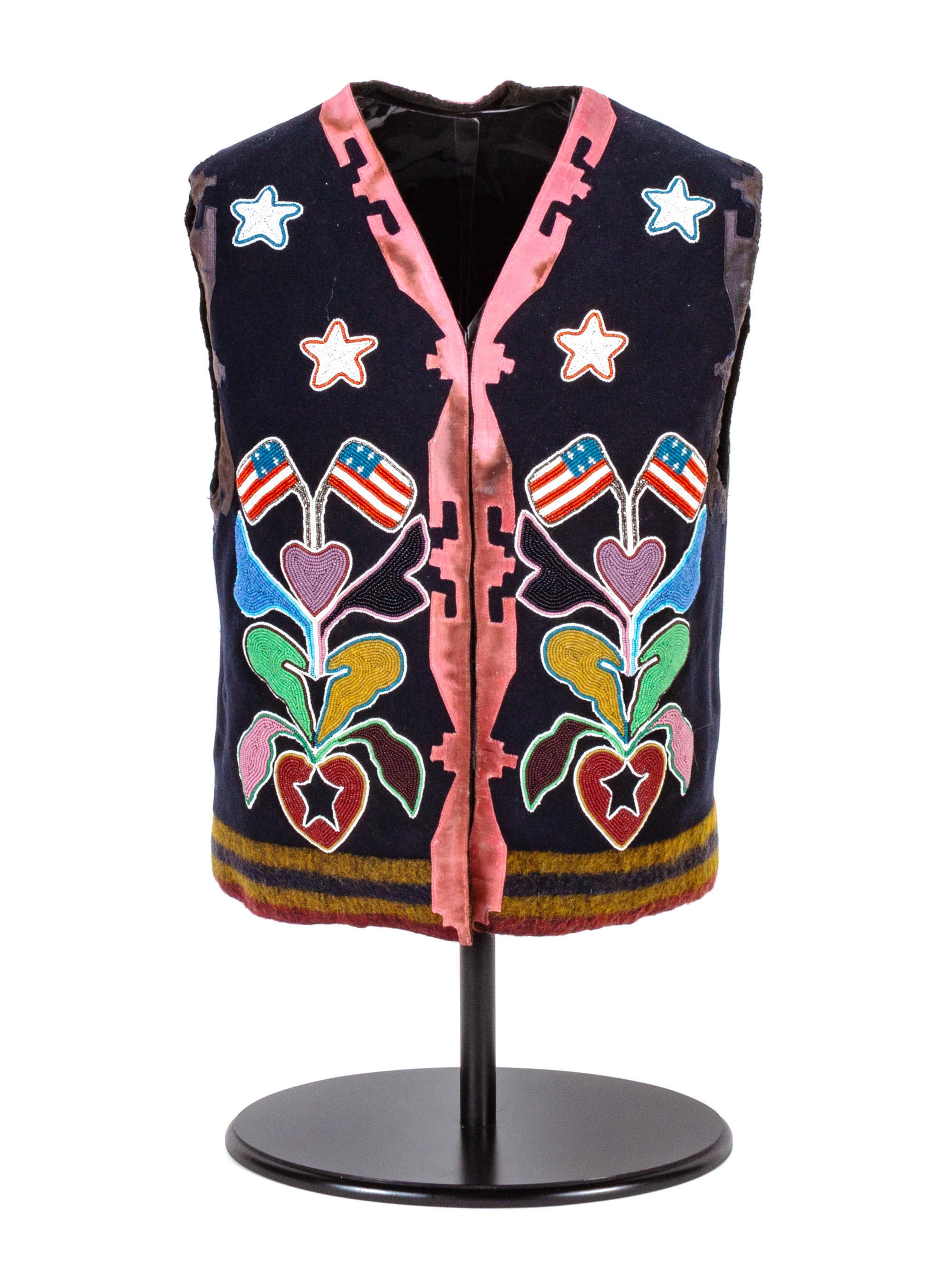 Otoe Beaded Vest, with American Flags