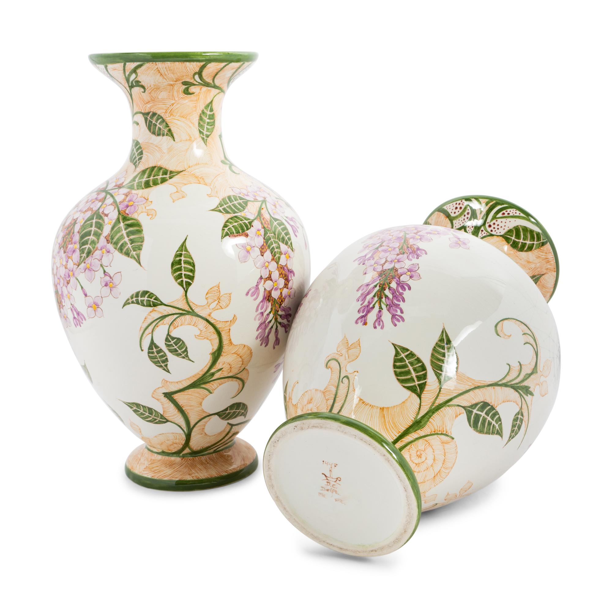 A Pair of Delft Ware Vases