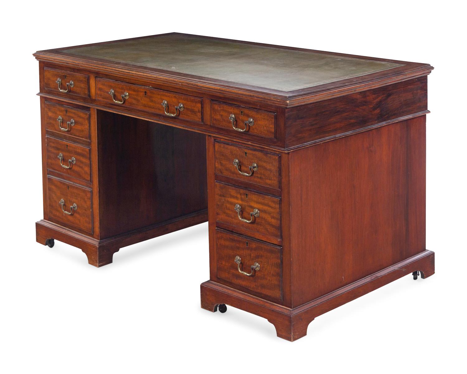 A George III Style Mahogany Pedestal Desk
