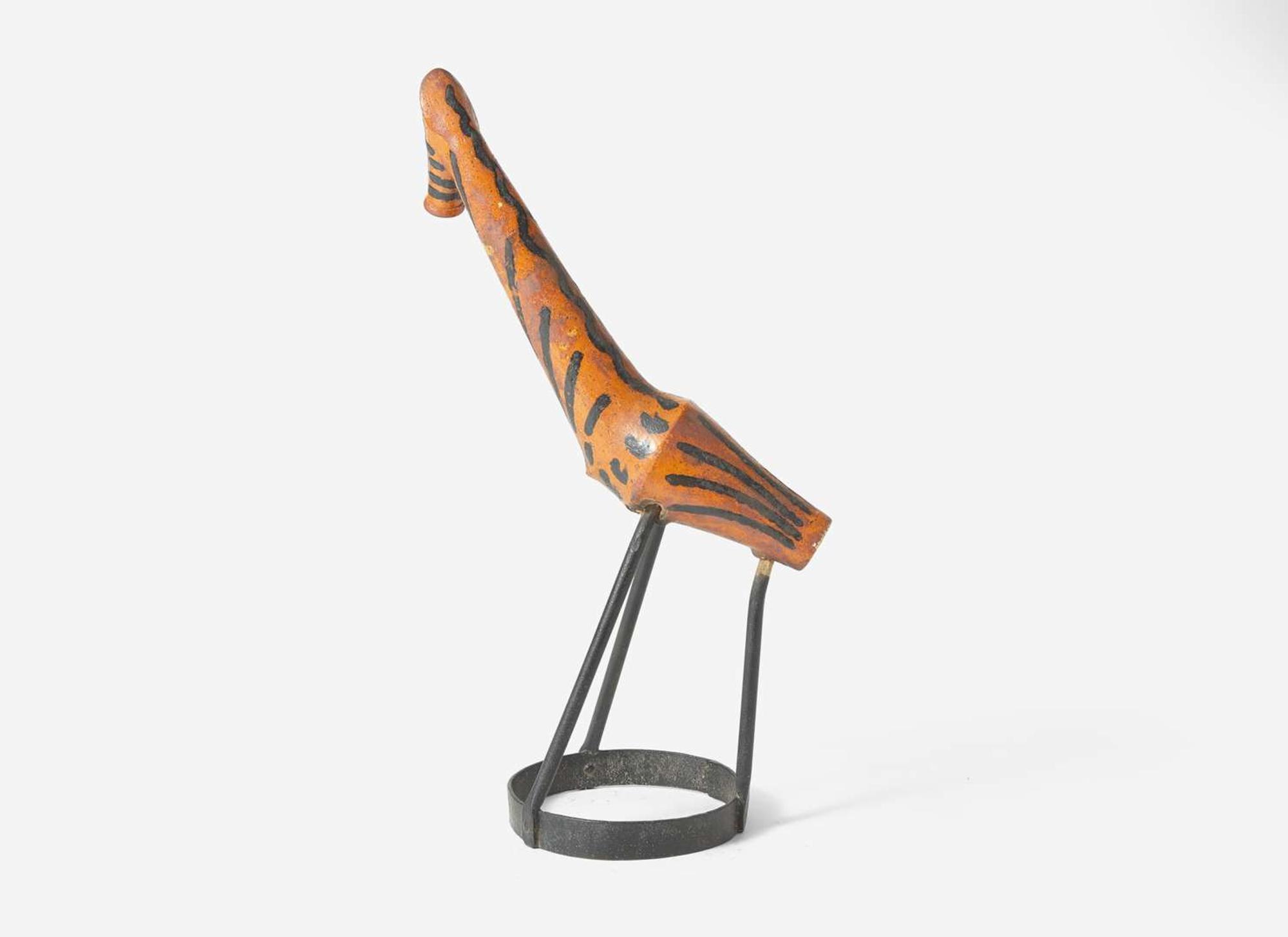 Wharton Esherick, Rare Iron and Ceramic Giraffe Sculpture