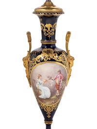 A Sèvres Style Porcelain Vase Mounted as a Lamp