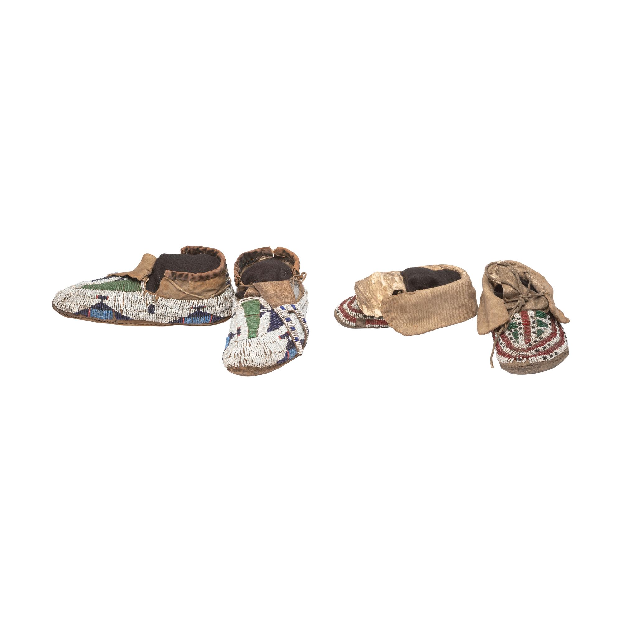 Sioux Children's Beaded Hide Moccasins