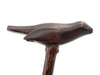 A Folk Art Carved Wood Bird and Serpent Cane