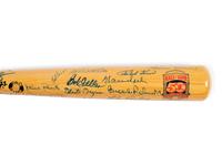 A National Baseball Hall of Fame 50th Anniversary Signed Autograph Bat (23 Signatures, Beckett Authentication Services Letter BAS Certified)