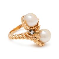 CULTURED BAROQUE PEARL AND DIAMOND RING