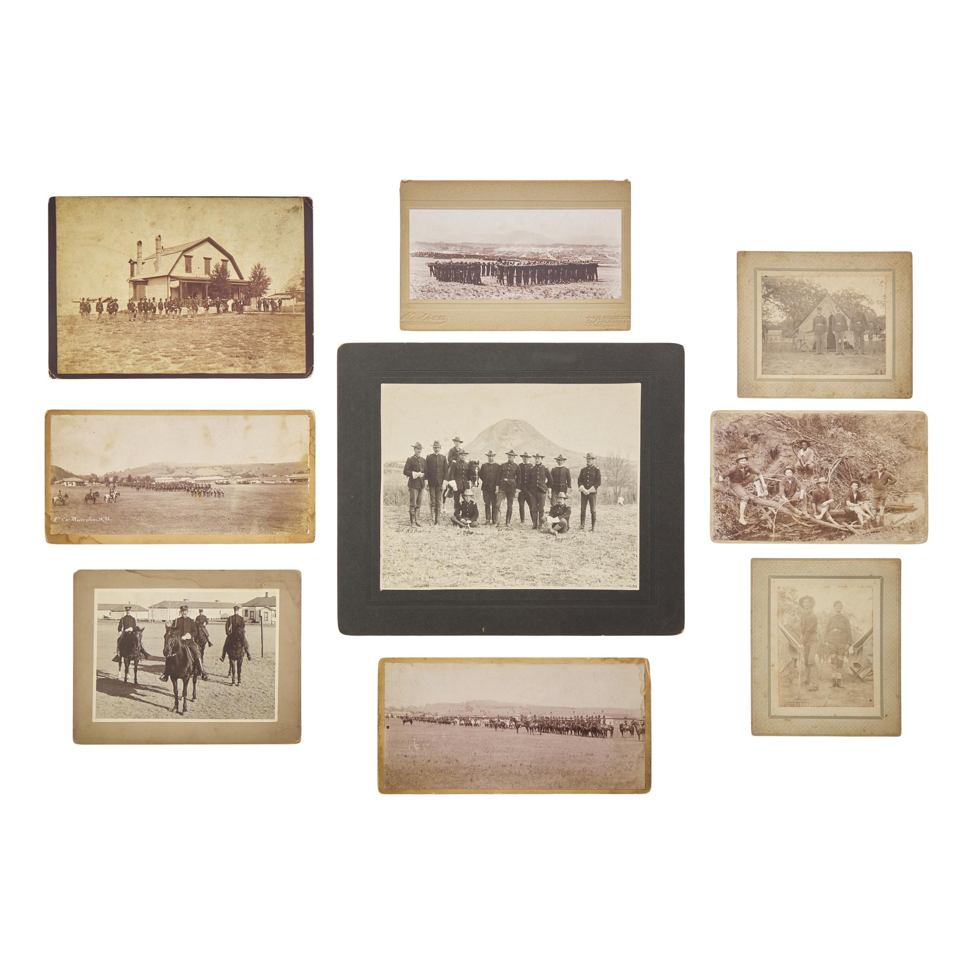 [Native-Americana] Group of 22 photographs of soldiers and grounds at Forts Meade, Lincoln, Niobrara, and environs