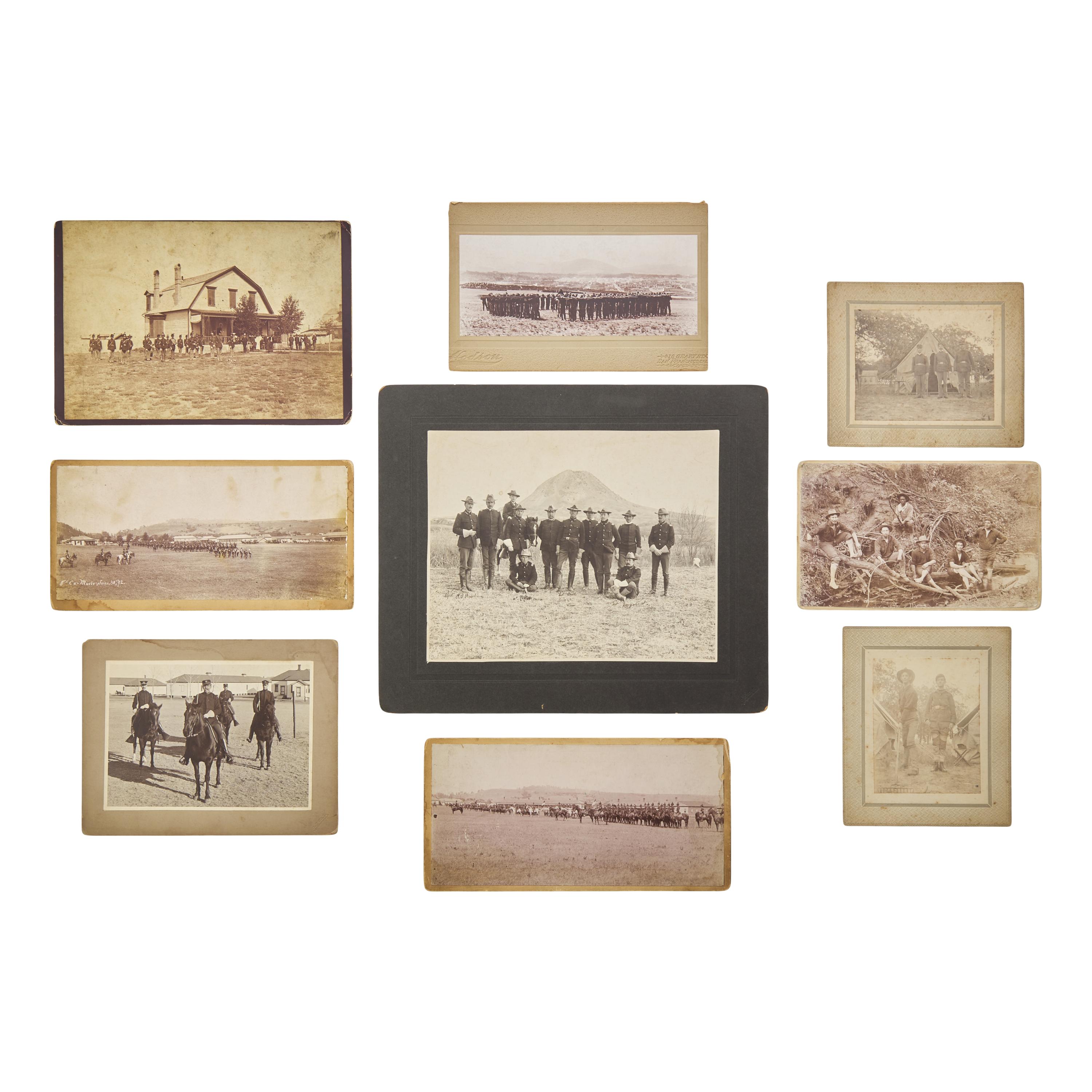 [Native-Americana] Group of 22 photographs of soldiers and grounds at Forts Meade, Lincoln, Niobrara, and environs