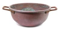 Two Vintage Oversize Copper and Iron Vessels Diameter of larger 19 3/4 inches. — 19TH CENTURY
