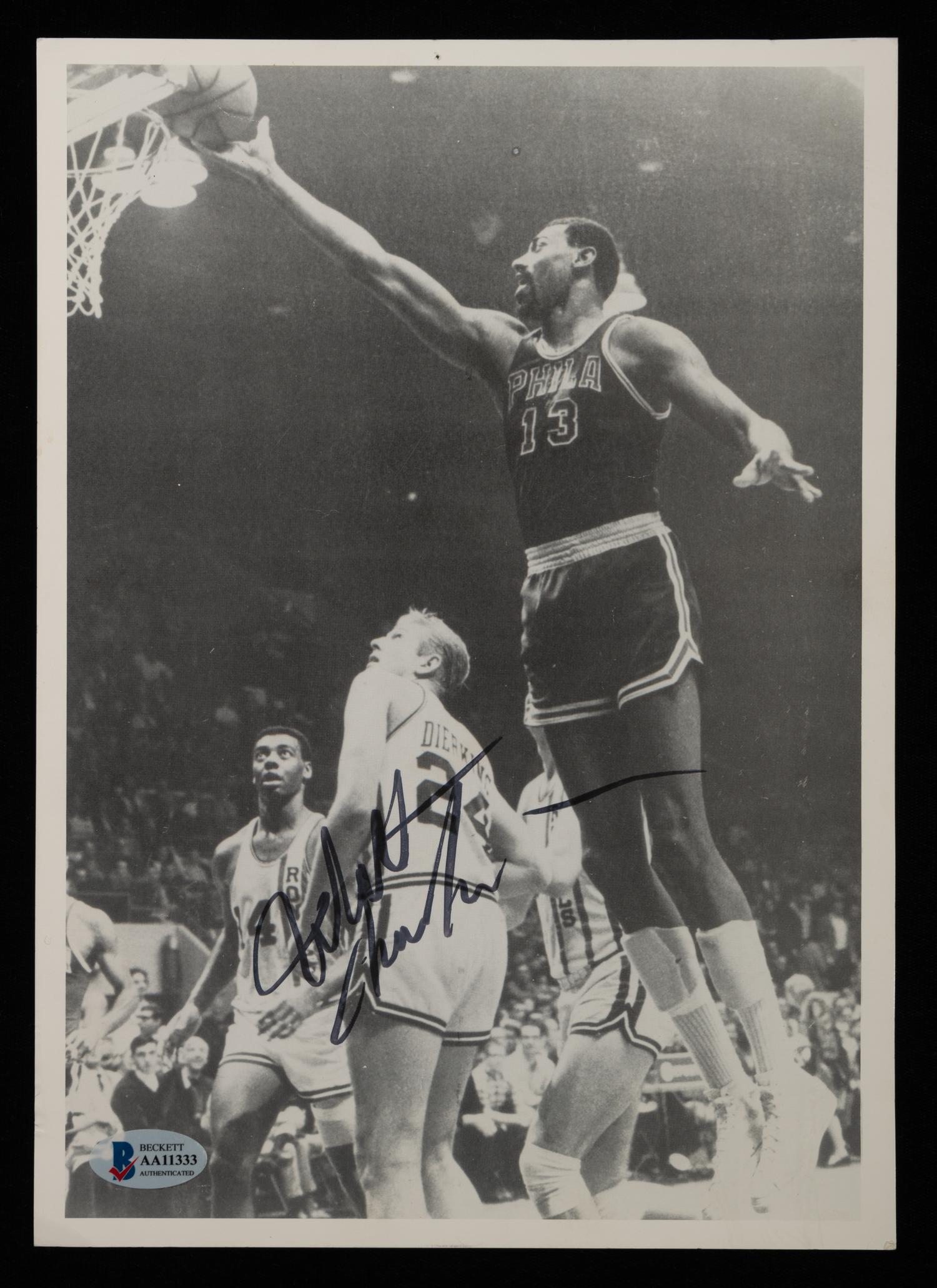 A Wilt Chamberlain Signed Autograph Photograph, (BAS Beckett Authentication Services Certified),