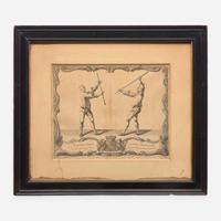 A Pair of Framed English Engravings Gérard Jean-Baptiste Scotin II (1698- ca. 1755)