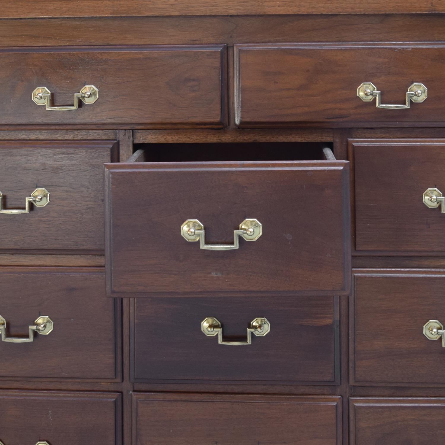 A Two-Tier Mahogany Pharmacy Cabinet 165" W x 15" D x 95" H — United States, 20th Century