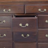 A Two-Tier Mahogany Pharmacy Cabinet 165" W x 15" D x 95" H — United States, 20th Century