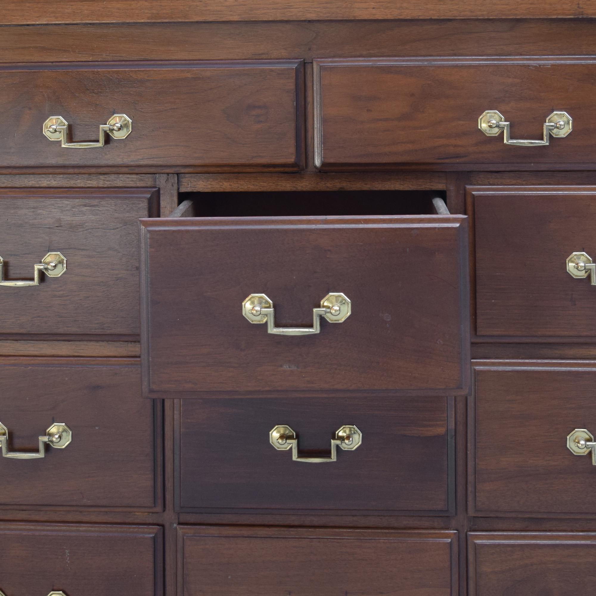 A Two-Tier Mahogany Pharmacy Cabinet 165" W x 15" D x 95" H — United States, 20th Century