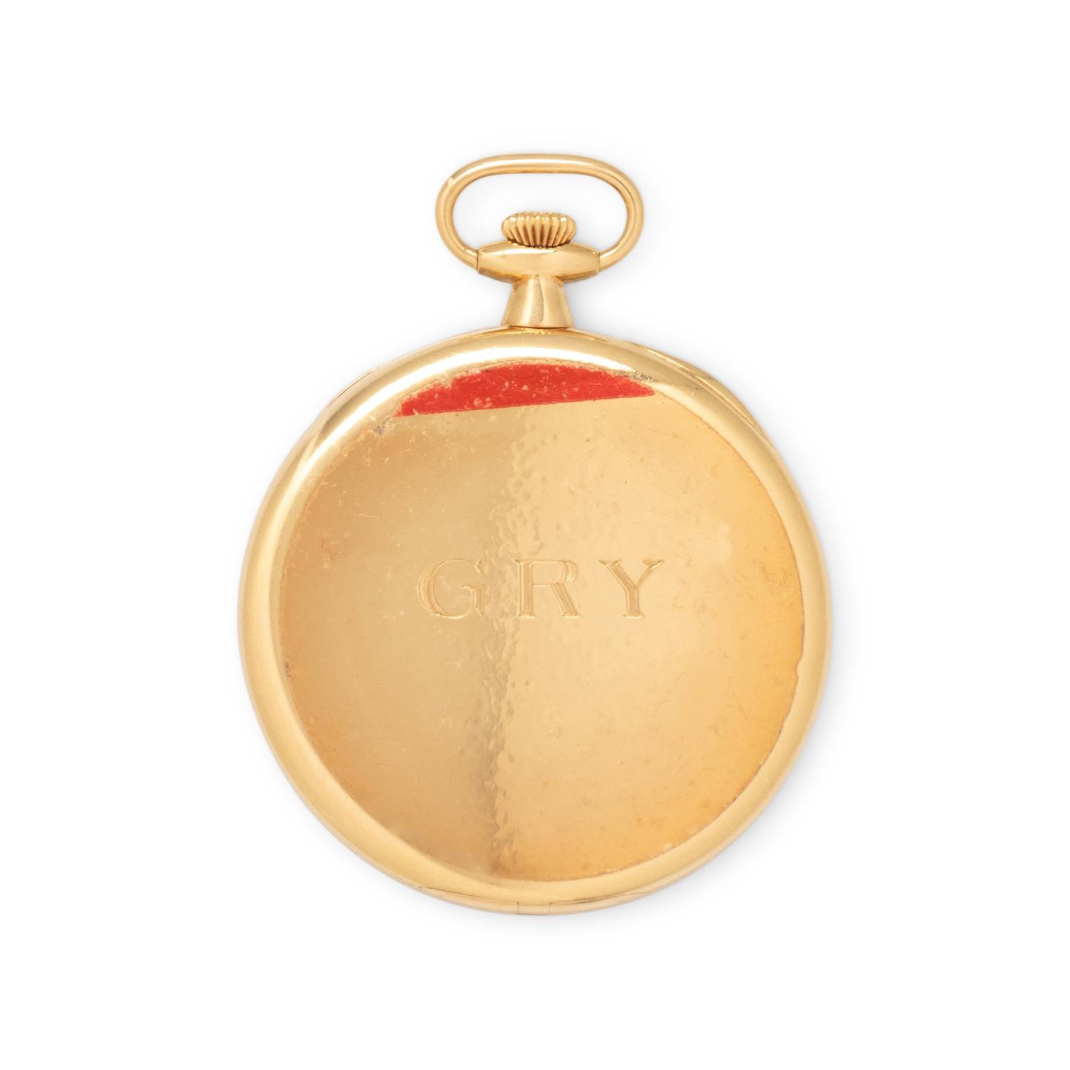 PATEK PHILIPPE, 18K YELLOW GOLD POCKET WATCH WITH PATEK SERVICE PAPERWORK