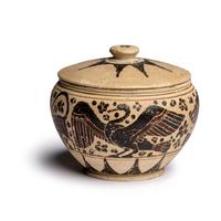 A Corinthian Pottery Lidded Pyxis with Animal Procession