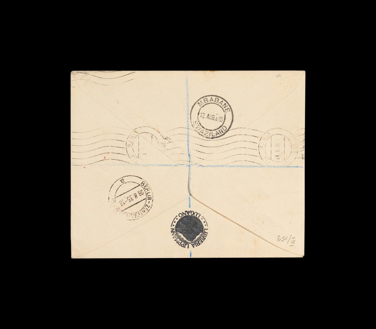 [FLIGHT COVER] SWAZILAND. 1935. 11th South American Zeppelin Flight (AAMC Z-260 var)