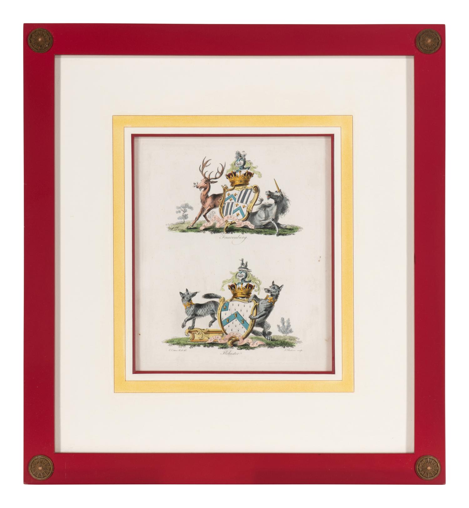 A Set of Ten English Engravings of Coats of Arms