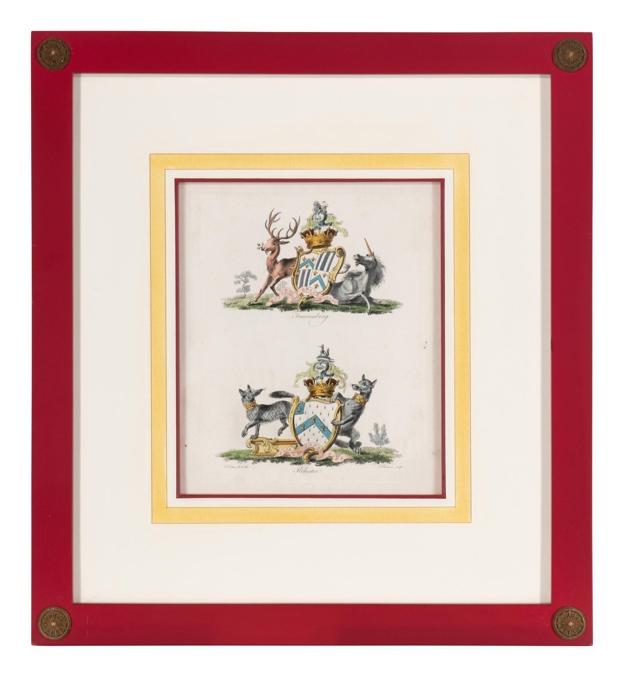 A Set of Ten English Engravings of Coats of Arms
