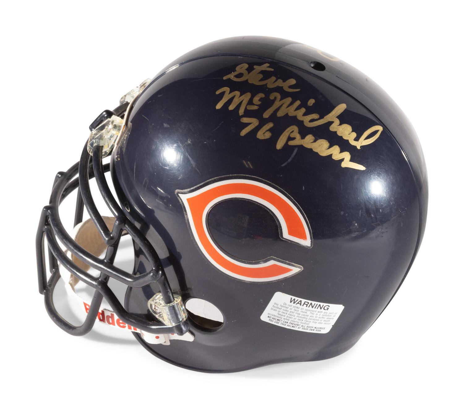 A Vintage Chicago Bears Super Bowl XX Full Sized Helmet Signed by Steve McMichael and Mike Richardson,