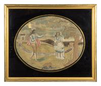 An English Needlework Picture, 18TH/19TH CENTURY, Height 15 3/4 x width 18 3/4 inches. — 18TH/19TH CENTURY,