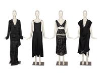 Four Dresses by Yohji Yamamoto, Comme des Garçons, Jil Sander, and Issey Miyake, 1980-90s