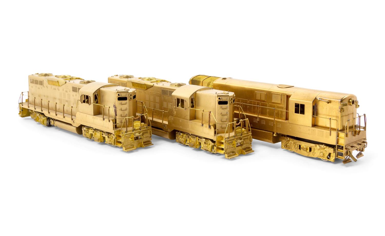 A Group of Three Brass HO-Gauge Diesel Locomotives