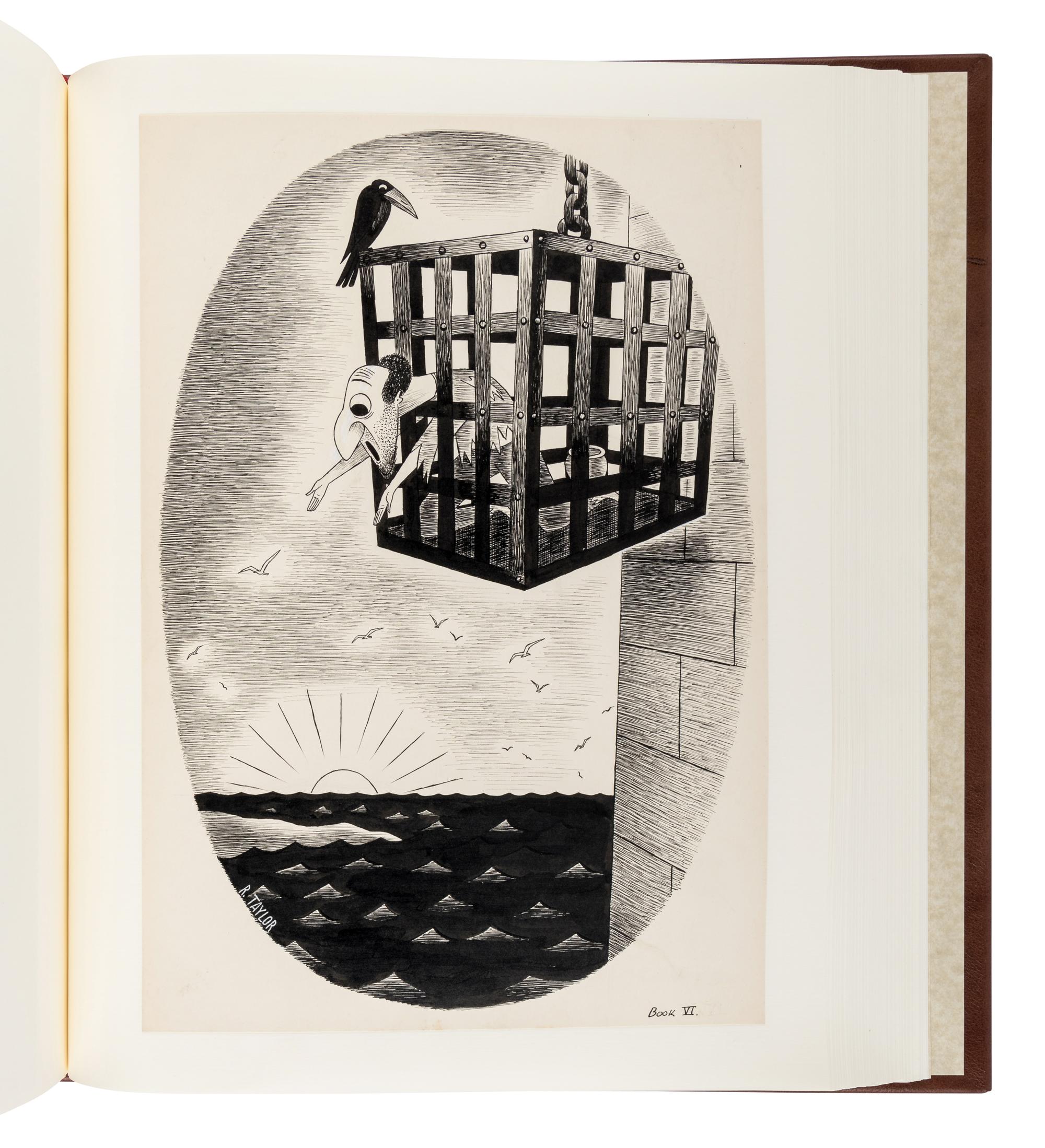 [LIMITED EDITIONS CLUB] -- [FRANCE, Anatole. Penguin Island .] TAYLOR, Richard (1902-1970). Cover title: "Set of Complete Illustrations for 'Penguin Island.' By Anatole France. Entered in the Limited Editions Contest by Richard Taylor." [New York, ca 1932-1933].