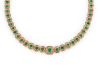 EMERALD AND DIAMOND NECKLACE