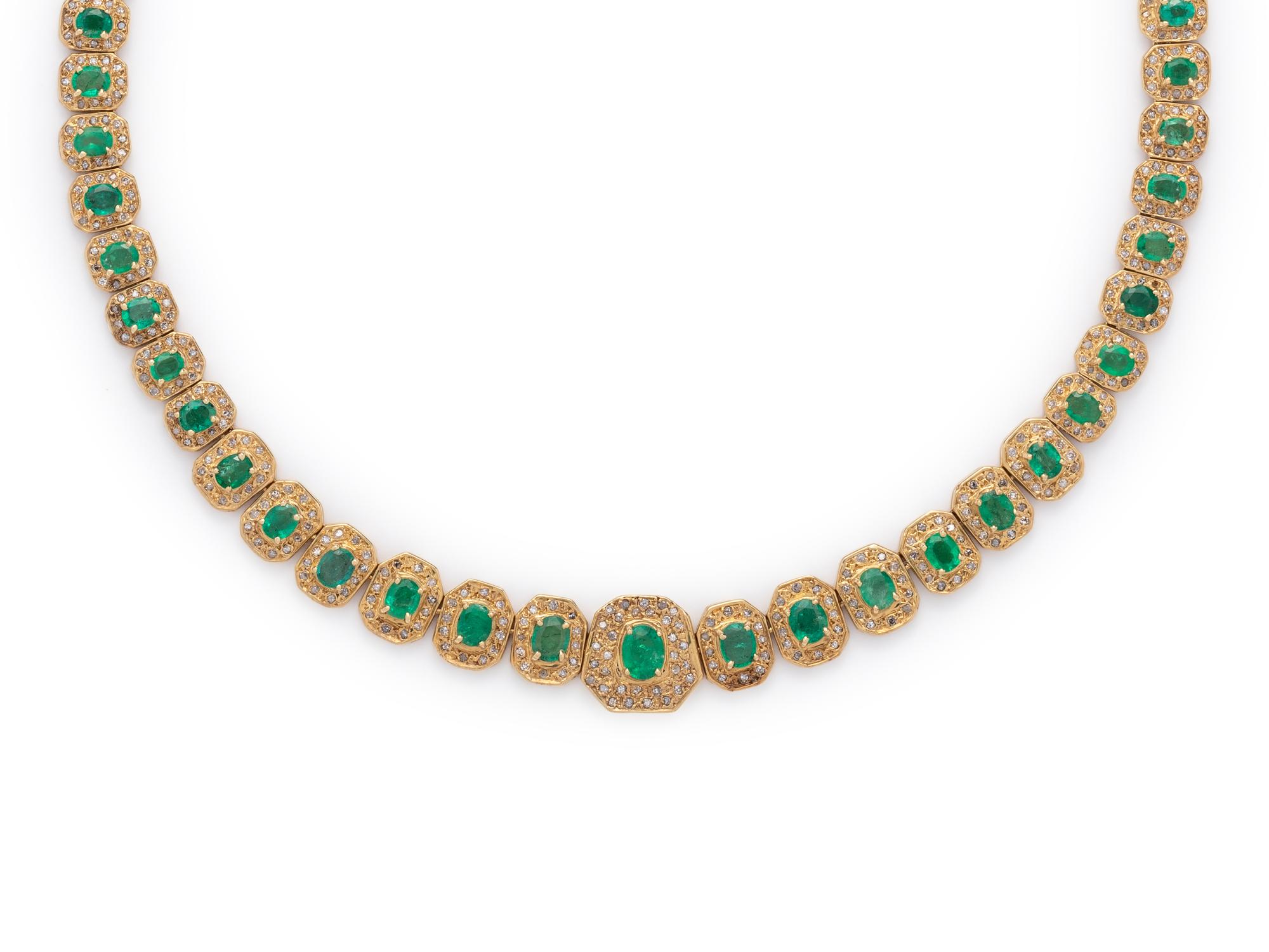 EMERALD AND DIAMOND NECKLACE