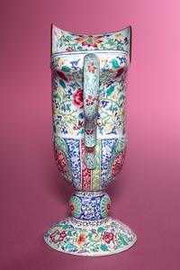 A Canton Enamel Ewer and Basin