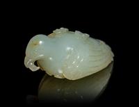A Chinese Carved Jade Figure of a Bird