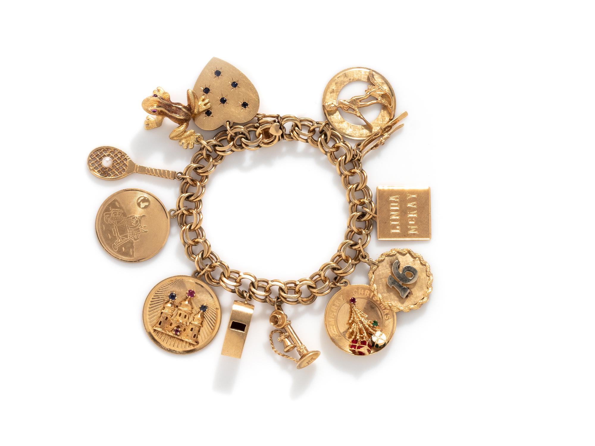 YELLOW GOLD CHARM BRACELET
