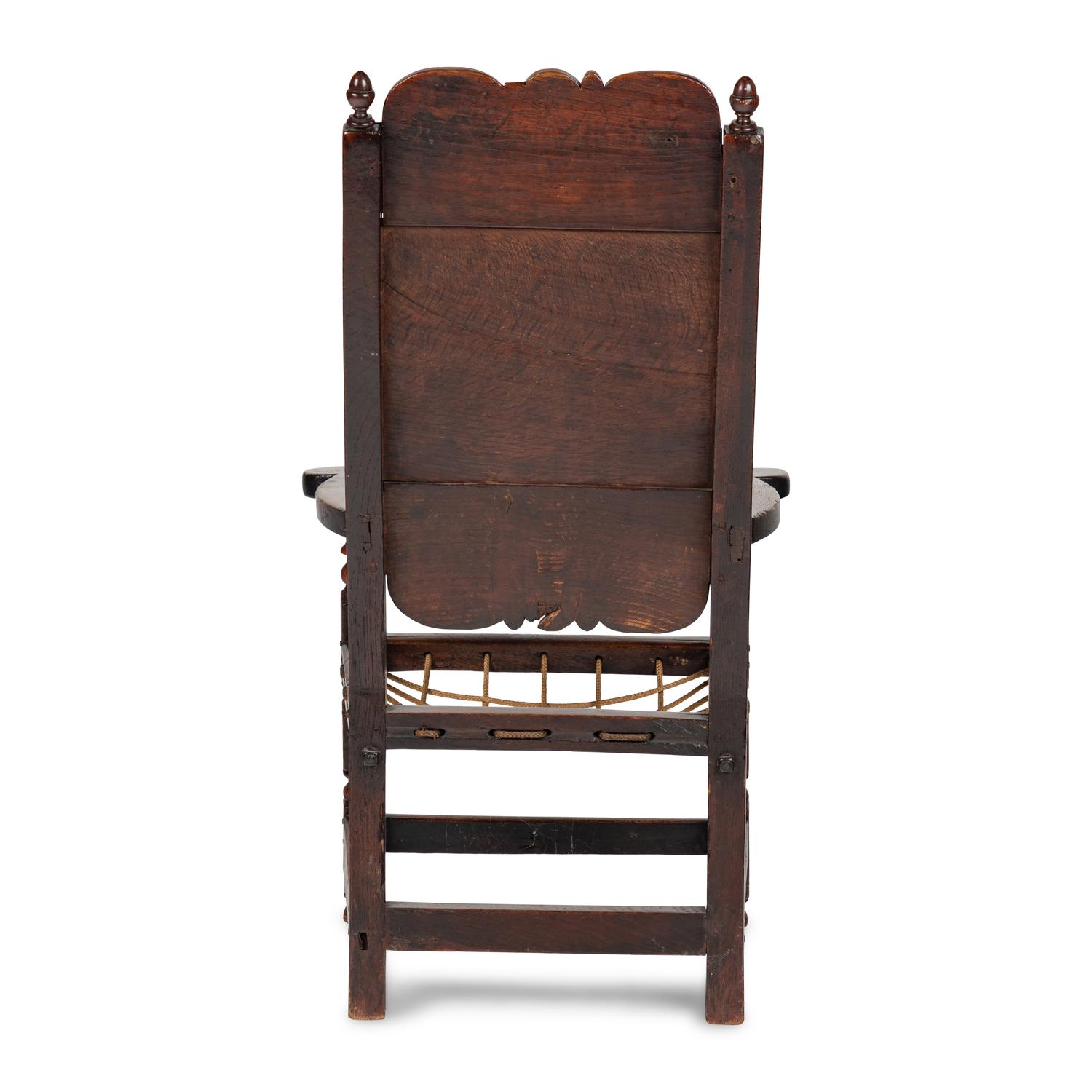 A William and Mary Oak Armchair