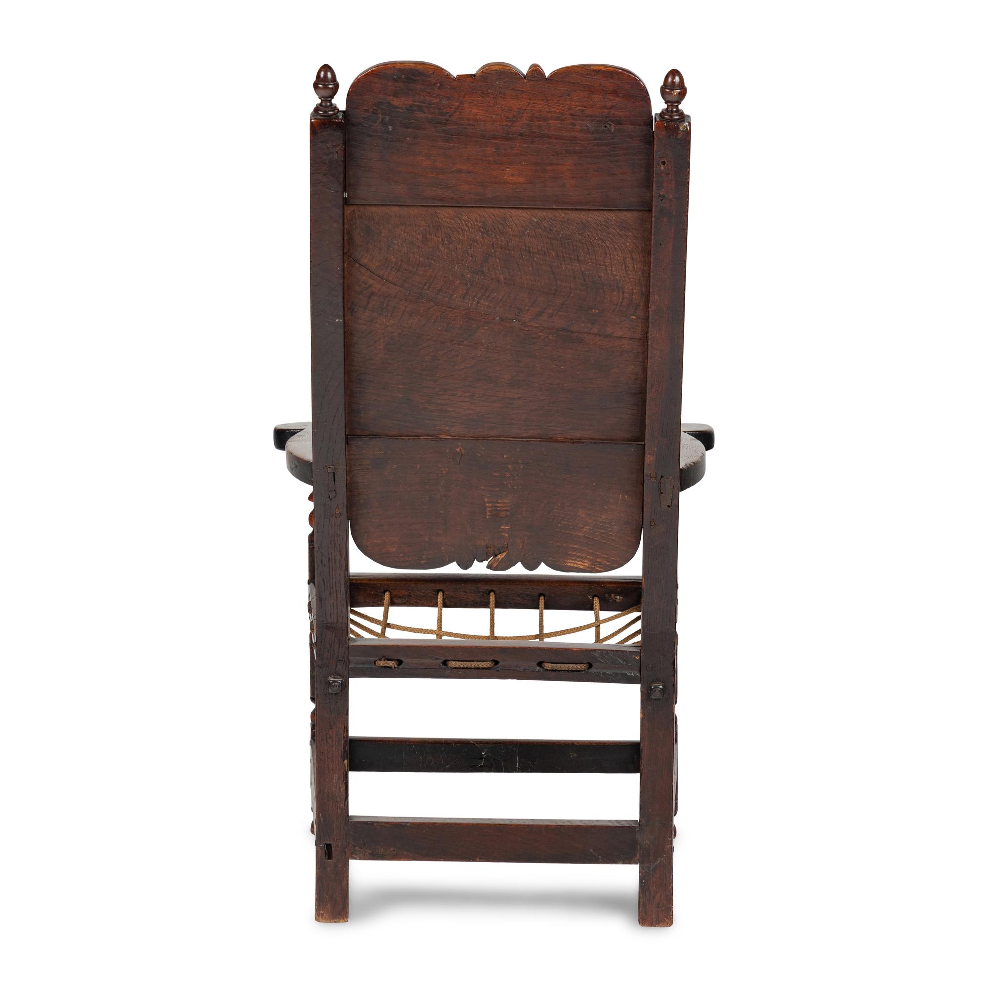 A William and Mary Oak Armchair