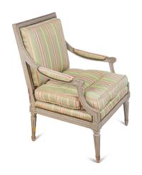 A Louis XVI Style Painted Fauteuil — 18TH/19TH CENTURY