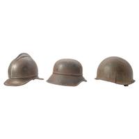 Lot of Three Helmets Including US M1 Shell, and Luftschutz Civil Defense Helmet