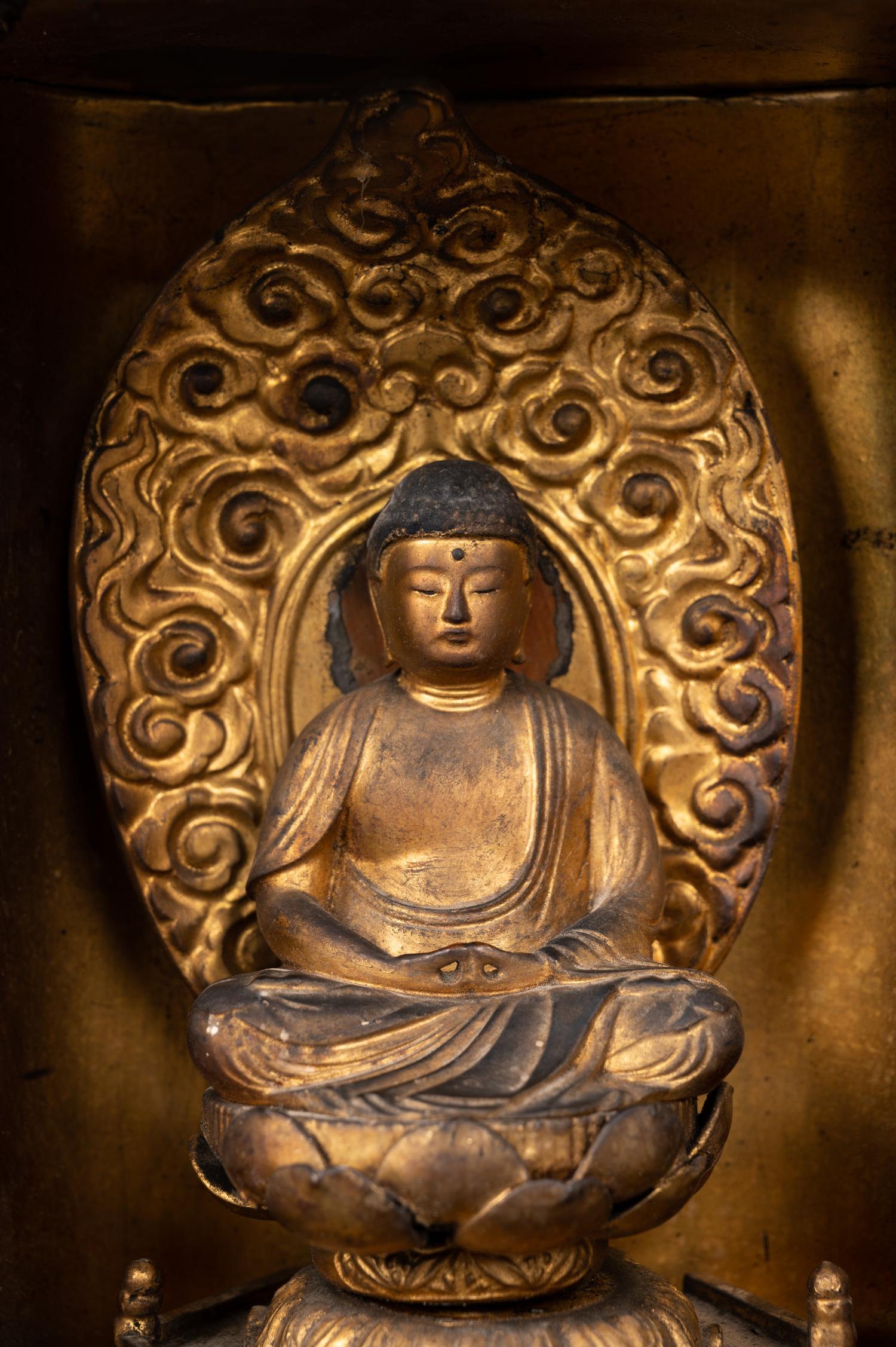 A Japanese Gilt Lacquered Figure of Buddha