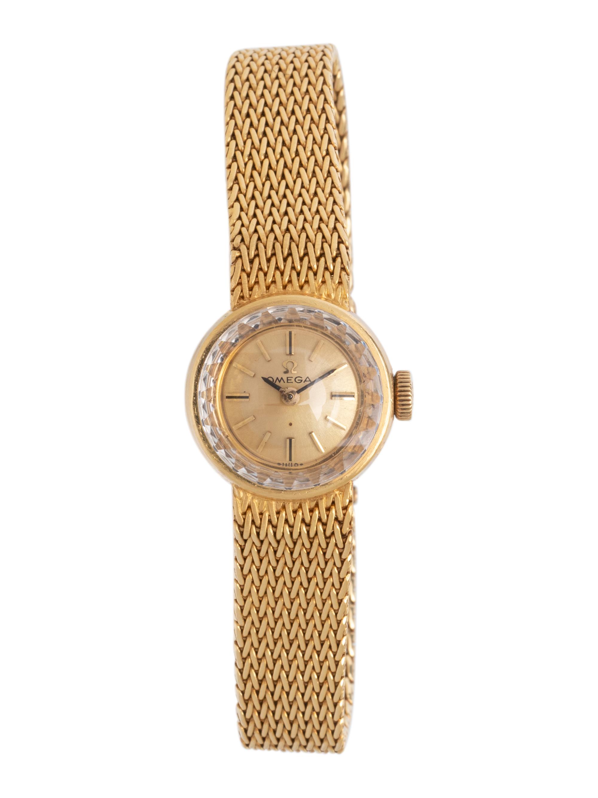OMEGA, YELLOW GOLD WATCH