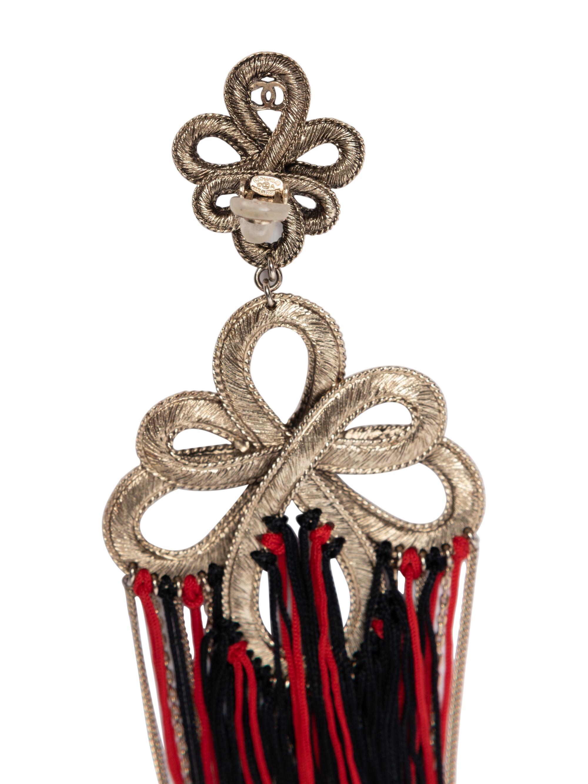 Chanel Fringe and Chain Necklace and Earrings, Fall 2010