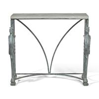 A Patinated Iron and Blue Stone Console Table