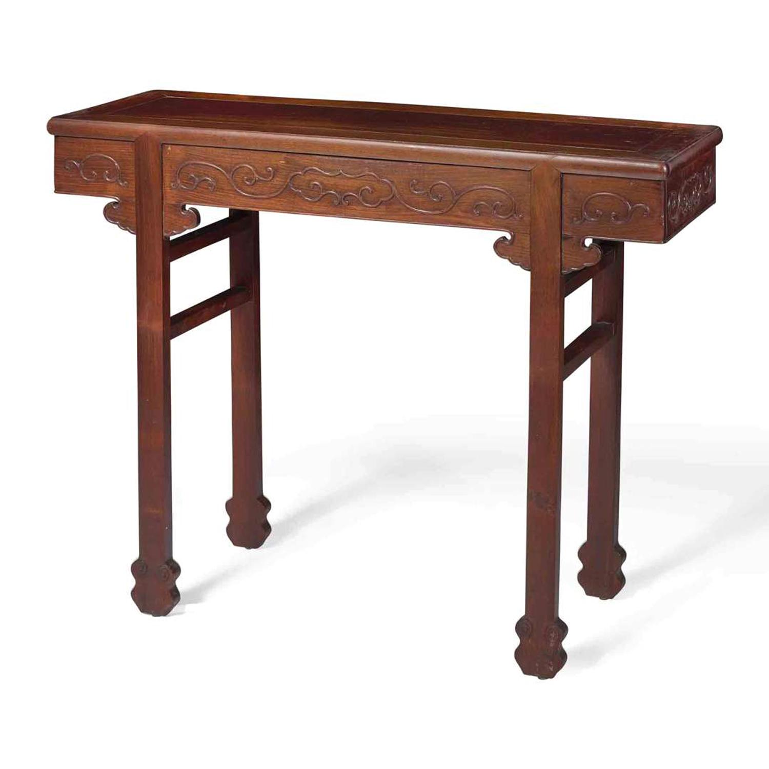 A Chinese Carved Hardwood Side Table