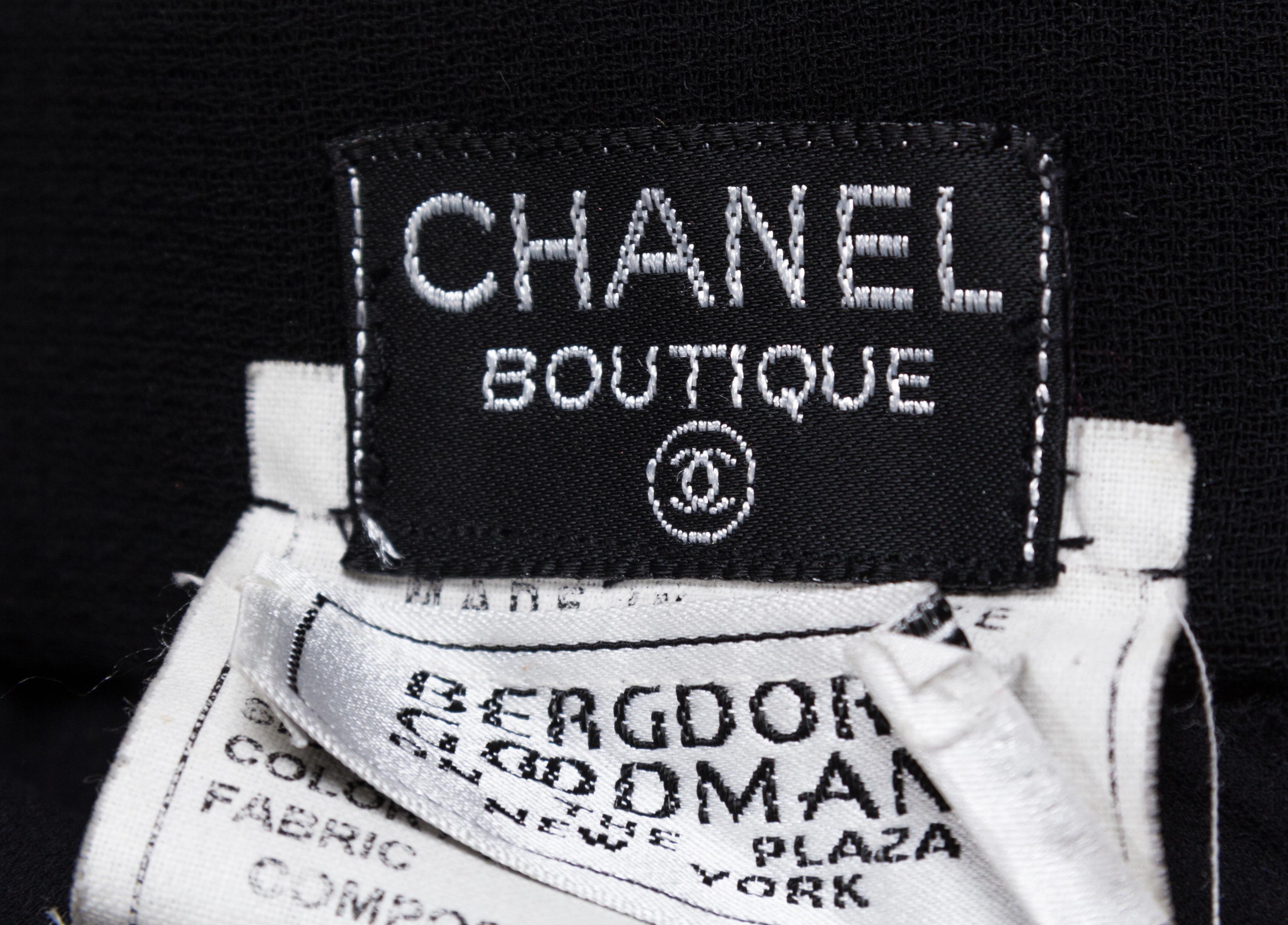 A Chanel Black Wool Asymmetrical Skirt, Size 42.
