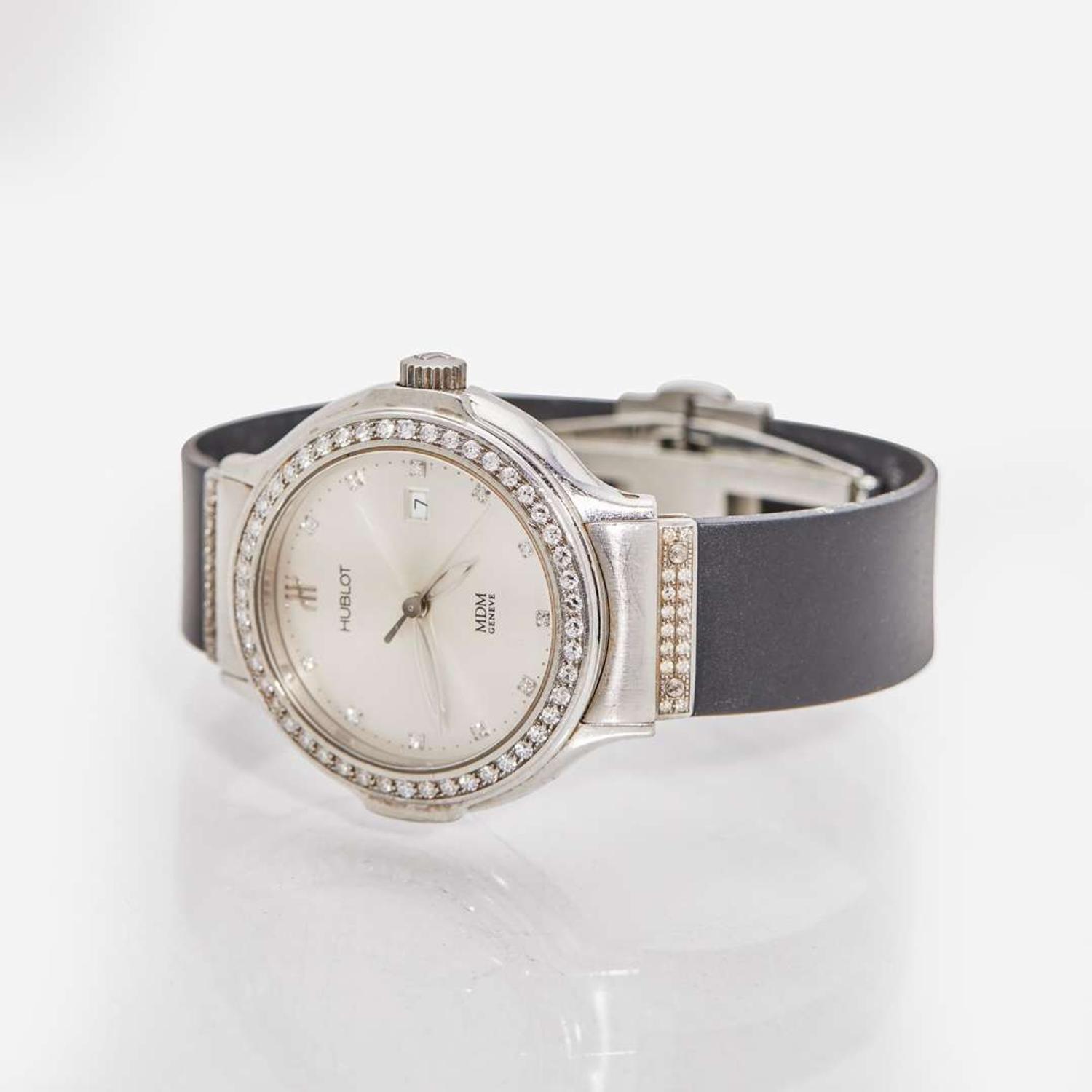 A Ladies Automatic Hublot Diamond Watch MDM Geneve
