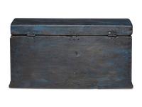 A Country Blue-Painted Pine Dome-Top Chest or Document Box
