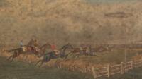 Six English Equestrian Race Prints, Height 7 3/4 x width 13 5/8 inches (visible).