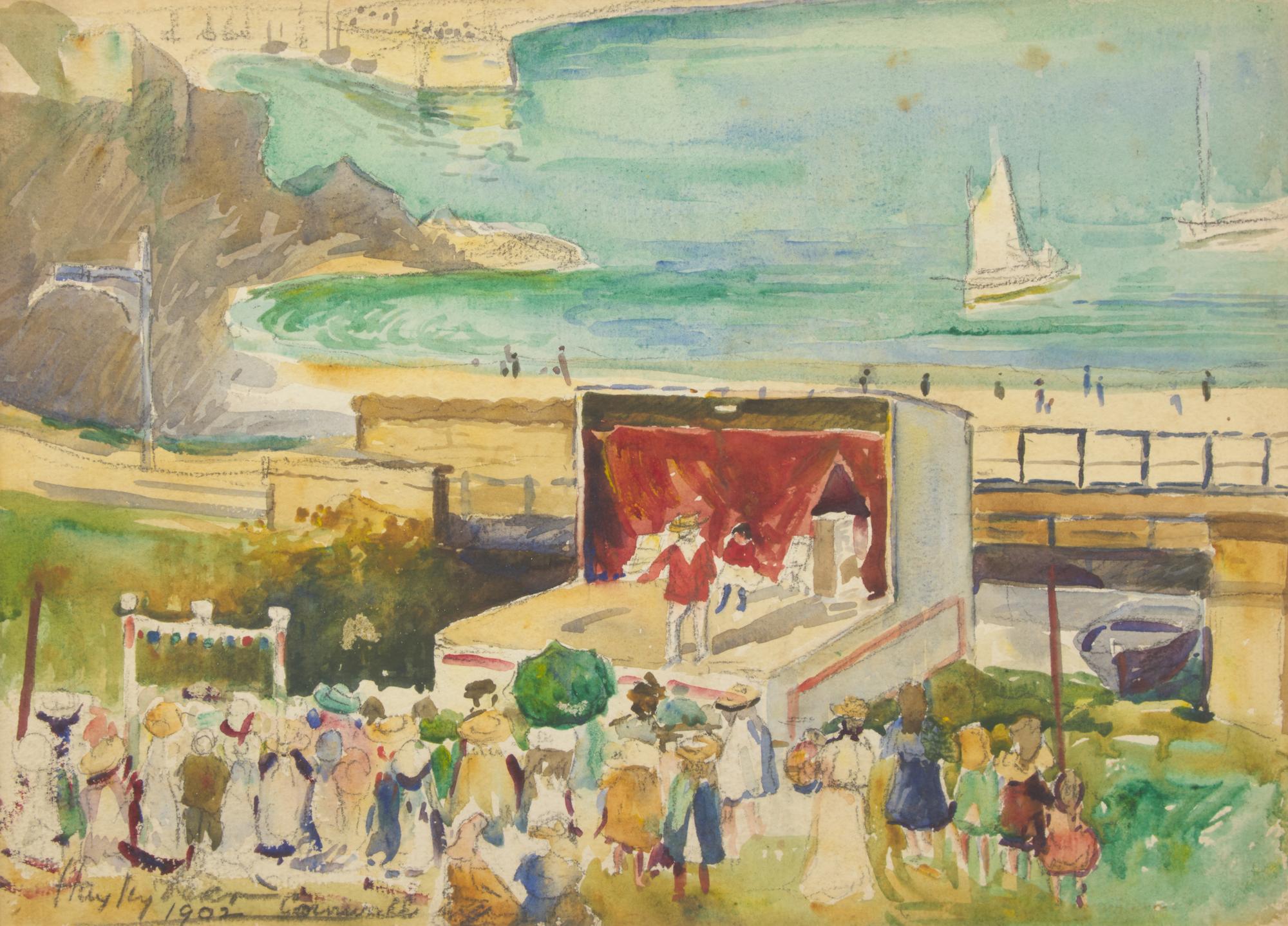 Two Works: Beach Scene, Cornwall, 1902 and Beach Scene, 1910